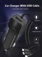 Dla type-c ładowarka samochodowa dla androida szybkie szybkie ładowanie z kablem dla iphone USB ładowarka samochodowa dla Samsung Xiaomi Redmi Note 7 6